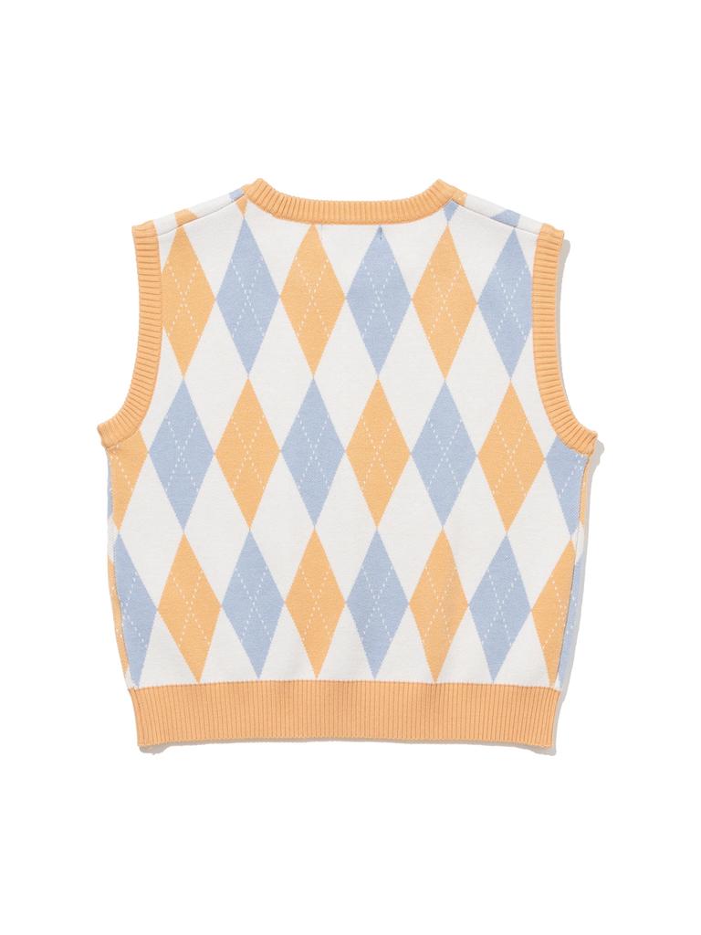 20Th Hole Viscose Argyle Women'S Knit Vest [Orange]