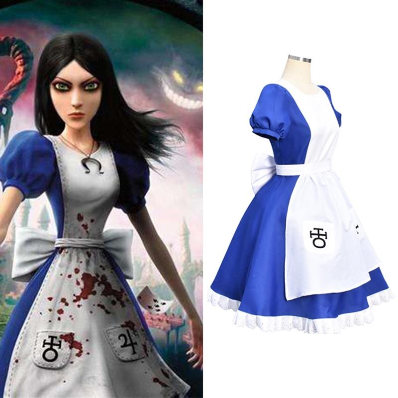Madness Returns Alice Princess Dress Maid Fancy Dress Cosplay Halloween Costume