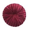 European Luxury Velvet Throw Pillow Cushion Round Fabric Handmade Pleated Wheel Pumpkin Seat Cushion 35cm