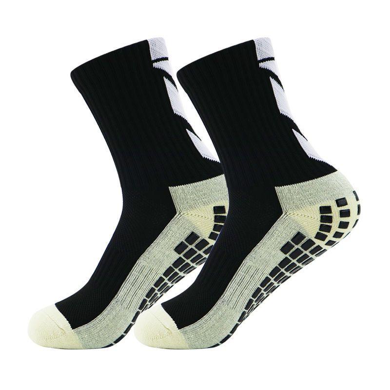 Non-slip Mid-calf Outdoor Football Socks – Breathable, Sweat-absorbing, Wear-resistant with Towel Bottom & Dot Glue Grip