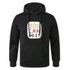 For Male And Women Spring Autumn Men's Oversize Casual Solid Color Black Pullover Hoodie Sweatshirt
