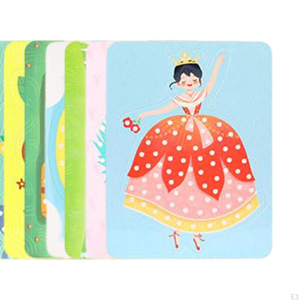 Princess Dress up Activity Book Creative Poke Art Fashion Activities Learning Toy Doll