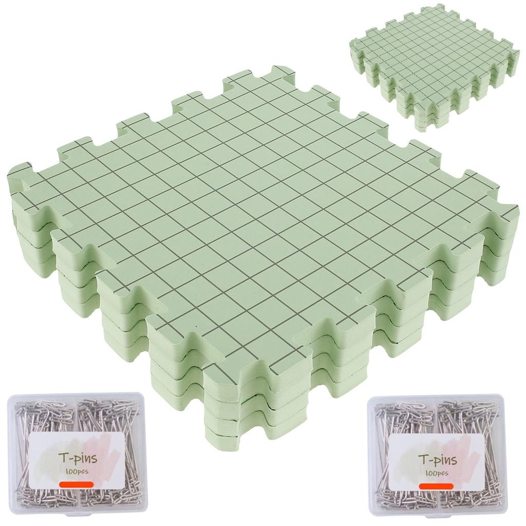 Foam Blocking Board Thick Foam Knitting Block Mat Portable Grid Knitting Board for Beginner DIY Gift Foam Crafts Blocking Mats