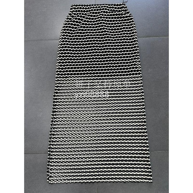 Yan Zi Export Fashionable Sexy Fishnet Tops + Skirt Cut Out See-through Flare Sleeve Tops