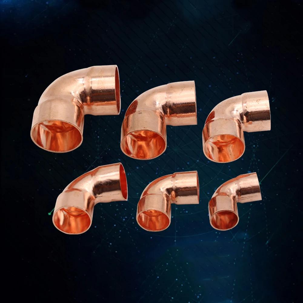 1/4" 3/8" 1/2" 6.35 8 10 14 15 16-219mm ID Pure Copper End Feed Solder 90 Degree Elbow Plumbing Fitting Coupler Air Conditioner