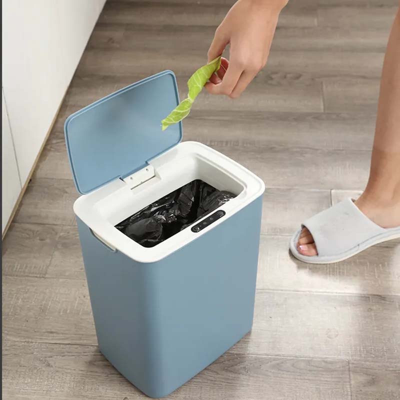 Automatic Intelligent Induction Trash Can Household Smart Sensor Garbage Can Kitchen Bathroom Waterproof Trash Bins with Lid Electric Trash Can