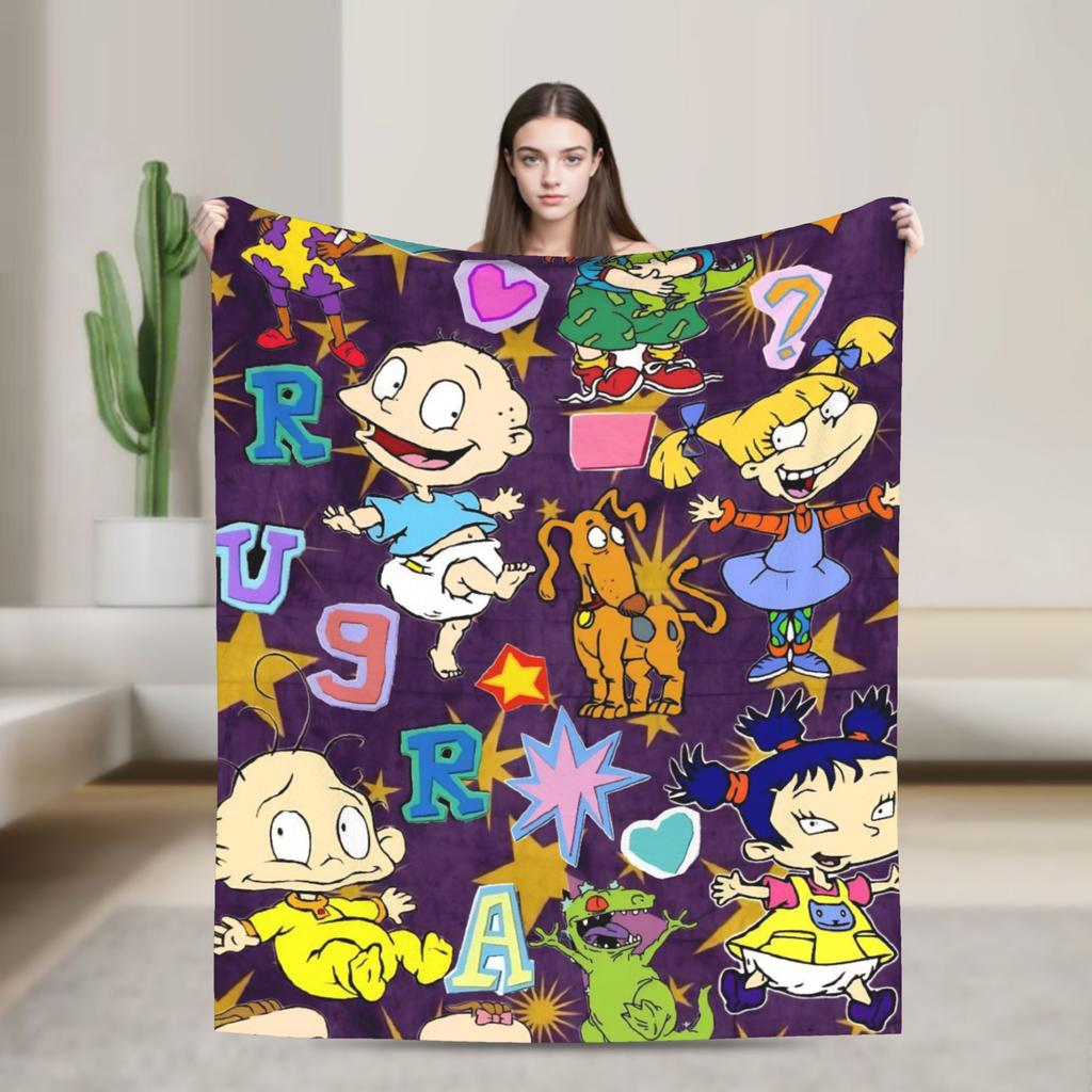 Soft Blanket Camping Rugrats Chuckie Finster  Throw Blanket  Flannel Bedspread For Bedroom Street Trend Sofa Bed Cover
