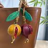 Moda Novo Couro Fruta Romã Bolsa Pingente, Novo Estilo Goiaba Carro Pingente, Chaveiro, Bolsa DIY, Pingente de Bolsa