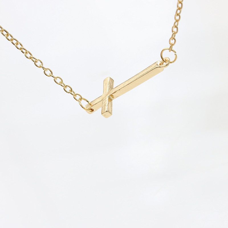 

Cross-Border New Arrival Full Diamond Cross Necklace Female Fashion Style Creative Design Geometric Clavicle Chain Punk Hip Hop Necklace Kc Gold 1060