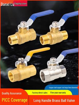 High-Temperature Resistant Copper Ball Valve Switch, 1-Inch DN15/20, Dual Thread, 4/6 Points, Extra Thick for Tap Water.