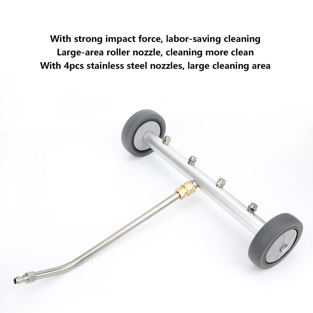 Water Broom Cleaner Dual Function Car Undercarriage Pressure Washer with 2Pcs Rod