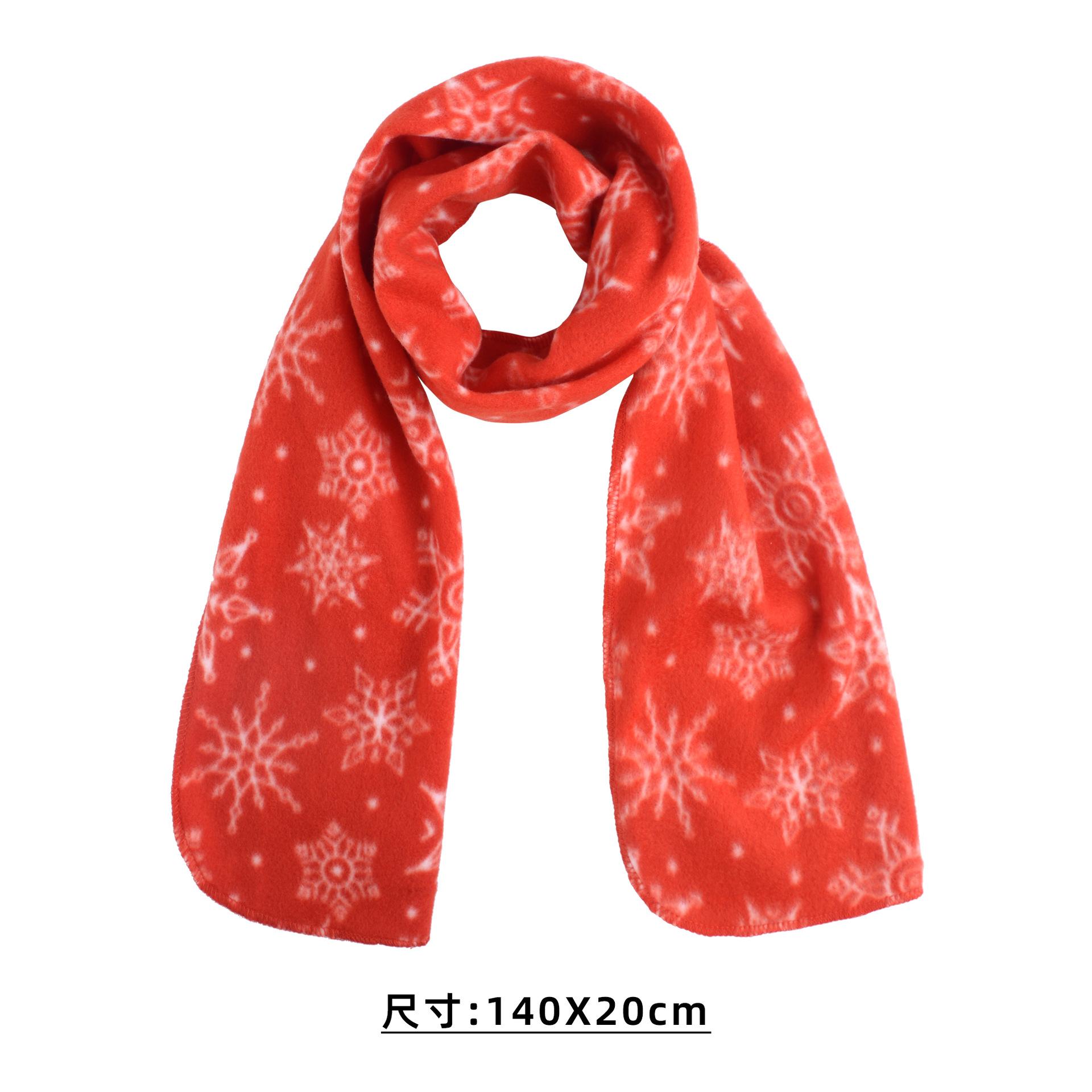 Christmas Scarf New Red Warm Versatile Scarf Winter Snowflake Atmosphere Plush Scarf 140*20cm красный