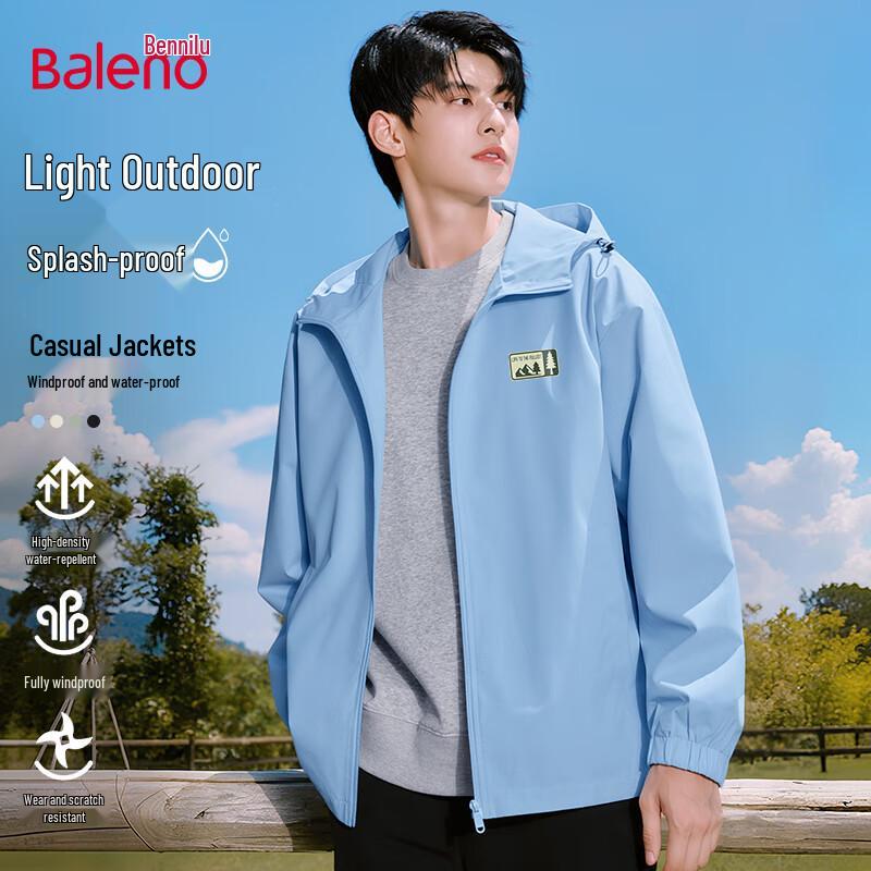 

Baleno Men s Hooded Waterproof Windproof Casual Jacket 3XL