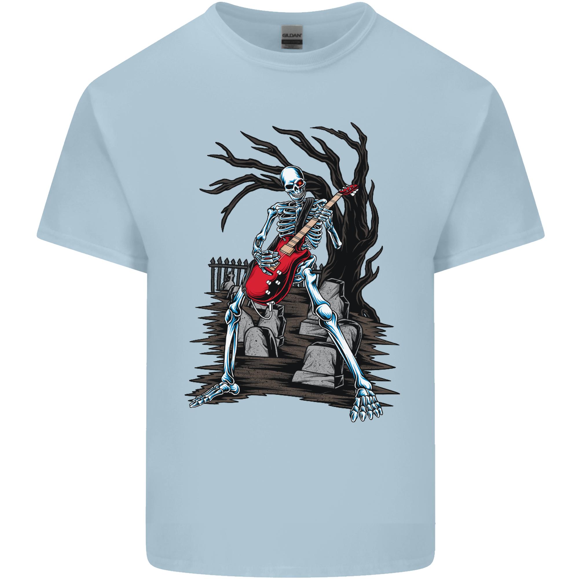 Graveyard Rock Guitar Skull Heavy Metal Unisexs Light Cotton TShirt S