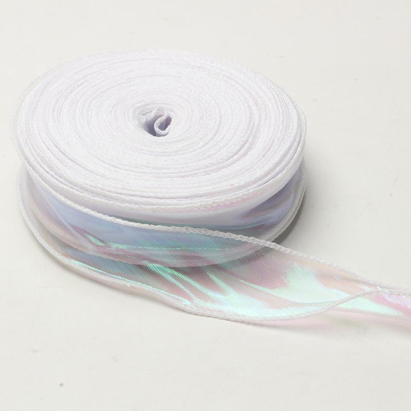 Coreless Iridescent Fishtail Satin Ribbon for Bouquet Packaging