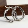 925 Sterling Silver Earrings For Women Trendy Geometric Retro Pattern Earring Jewelry Prevent Allergy Party Gift Accessories