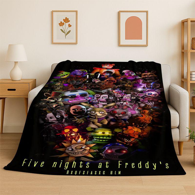 Horror Game F-FNAF Freddy Soft Flannel Throw Blanket,Warm Cozy Blanket for Bed,Couch,Sofa,Bedroom,Living Room,Travel,Picnic