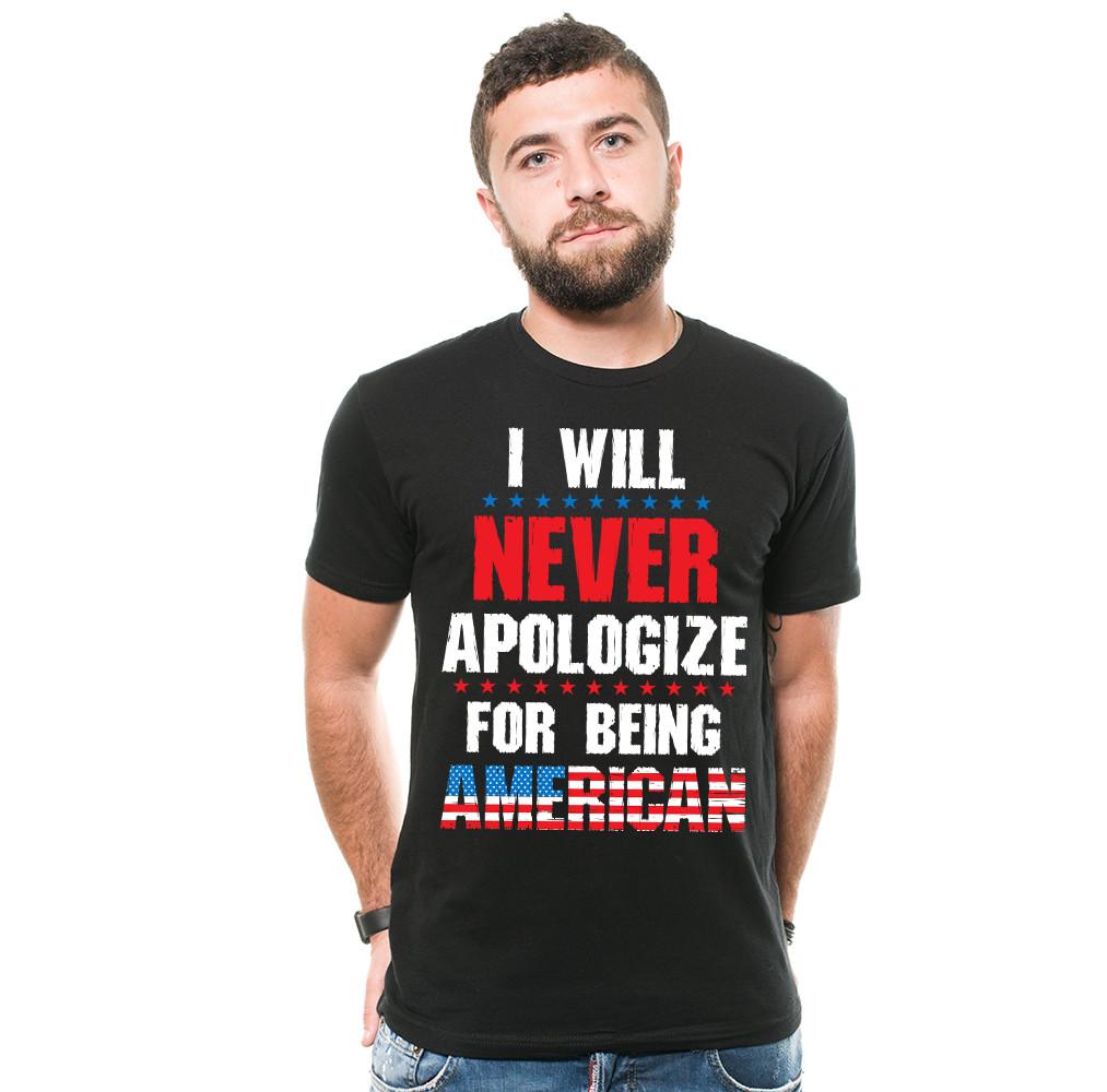 I will never apologize for being American Trump 2024 Tee shirt Mens shirt M