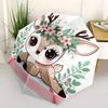 1pc Cute Deer Floral Wreath Auto Open Close Umbrella - Portable 3-Fold Design with 8 Ribs, Outdoor, Travelers, Daily Use, Festive Gift.F008
