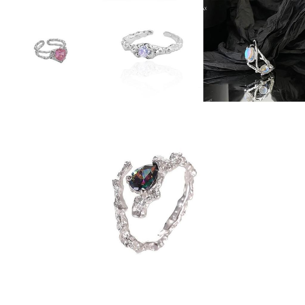 Atemberaubender Opal Mondstein Paar Offener Ring Für Frauen Schicker Sommer Schmuck Geschenk