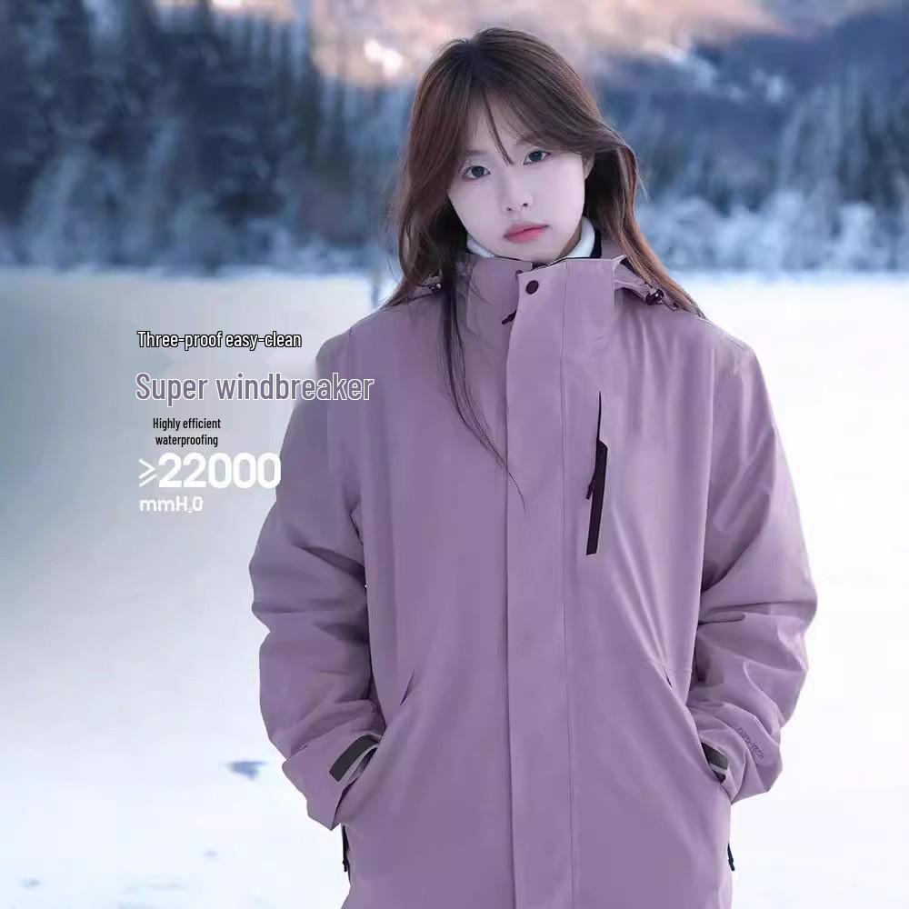Camel Women's 3-in-1 Windproof Waterproof Mountaineering Jacket for Early Spring