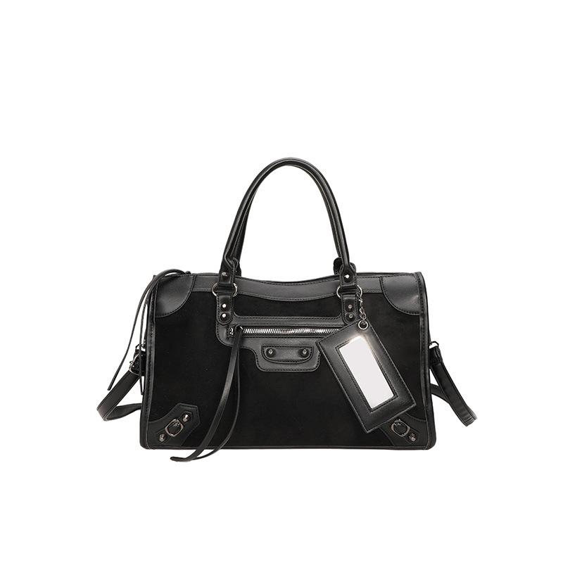 Large Capacity Fashion Studded Biker Bag for Women - Versatile Crossbody Bucket Bag - Trendy