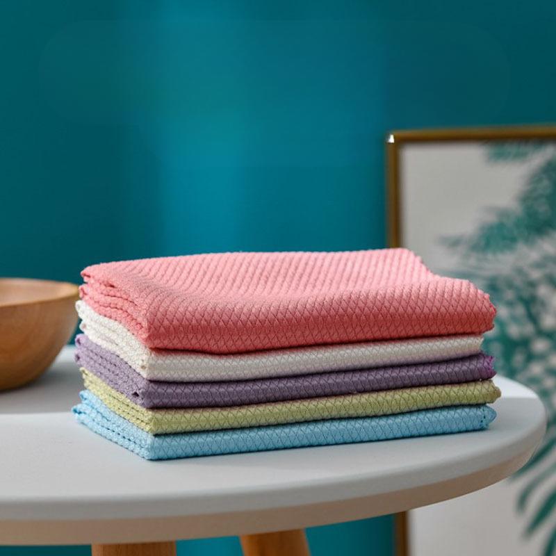 Wiping Cloth That Absorbs Water Without Leaving A Mark, Kitchen and Household Cleaning Cloth with No Trace, Lock Edge Glass Cloth