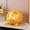 Creative Wealth piggy bank Coin storage jar Ceramic Craft Golden Pig Ornament Children's room decor figurine everything is fine