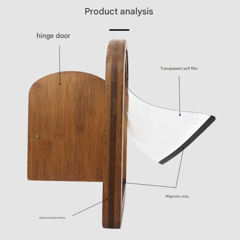 Antique Pet Door Carbonized Wood Access Door for Easy Enter to Various Home Decoration and Setting Small Dog Cats Gate