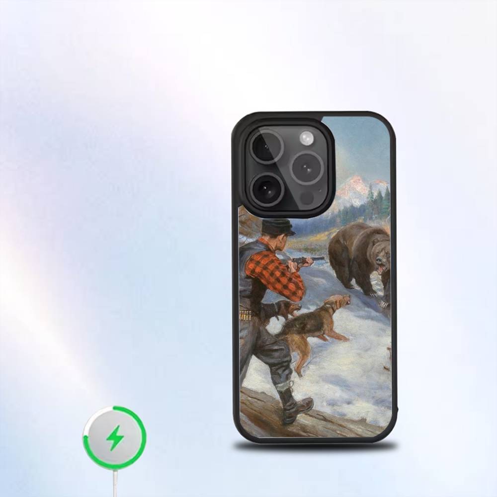 Hunting Fishing Man Phone Case For iPhone 17,16,15,14,13,12,11,Pro,Max,Plus,Mini,SE New Magsafe Magnetic Wireless Charging