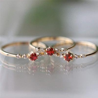 Anel feminino fino e simples, redondo, zircônia cúbica, proposta de noivado, anéis para namorada, presente extravagante, joias de declaração