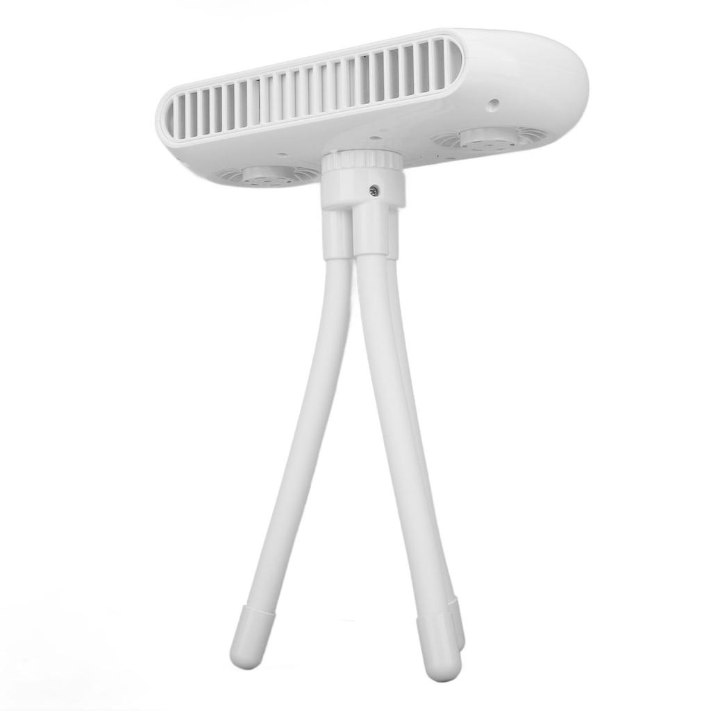 Double Turbine Octopus Fan 4 Wind Speeds Built In Mosquito Repellent Box Low Noise Desktop Fan for Office White