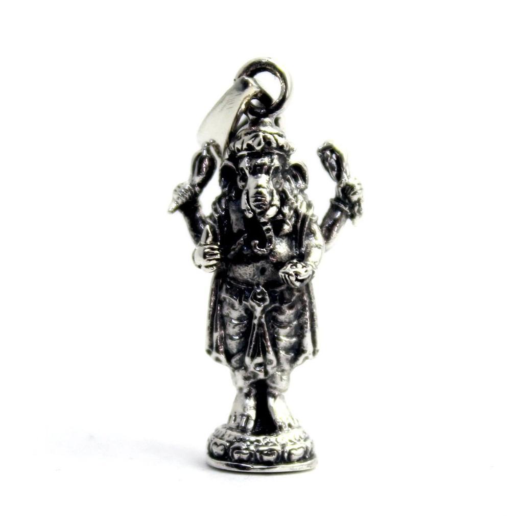 Indian Ganesha Pendant Top Pendant Amulet Hindu Sterling Silver 925