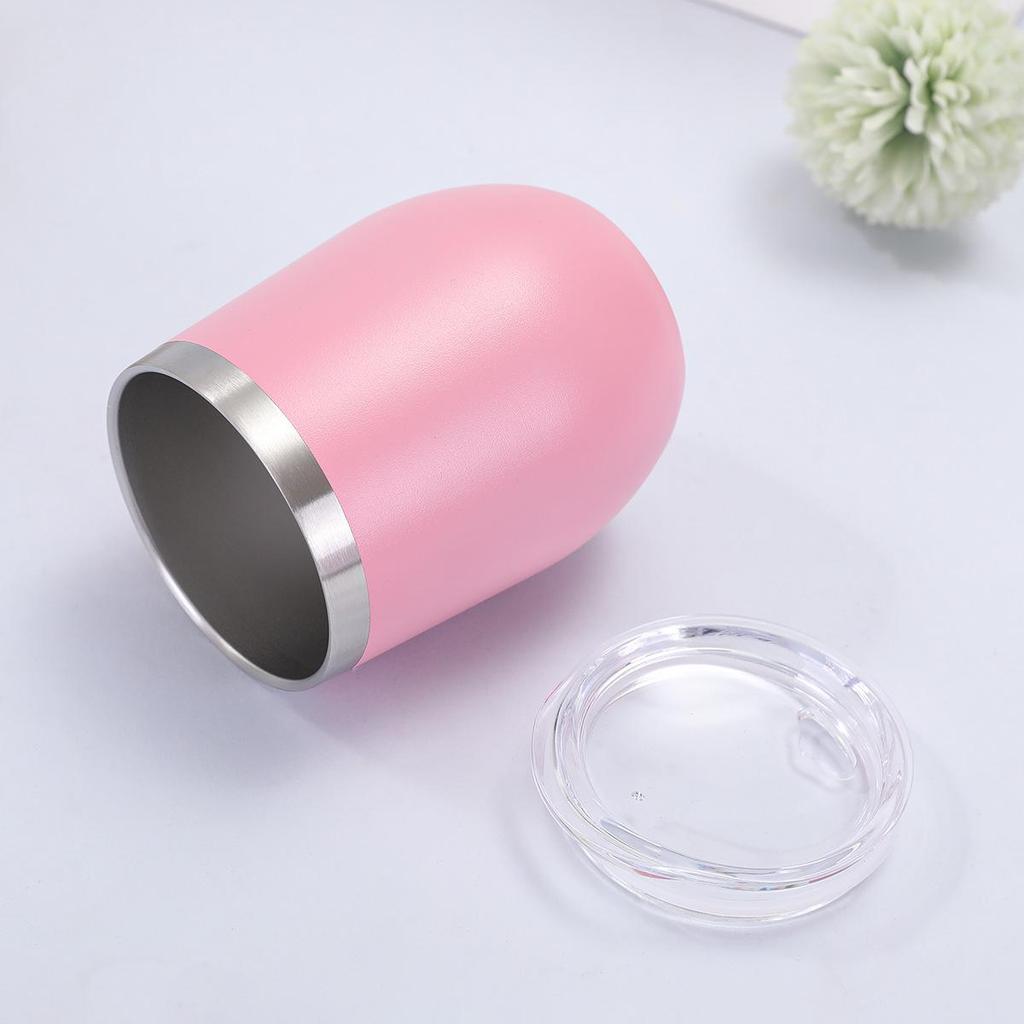 12oz U-Shaped Eggshell Stainless Steel Thermos Cup, Double-Layer Vacuum Insulated
