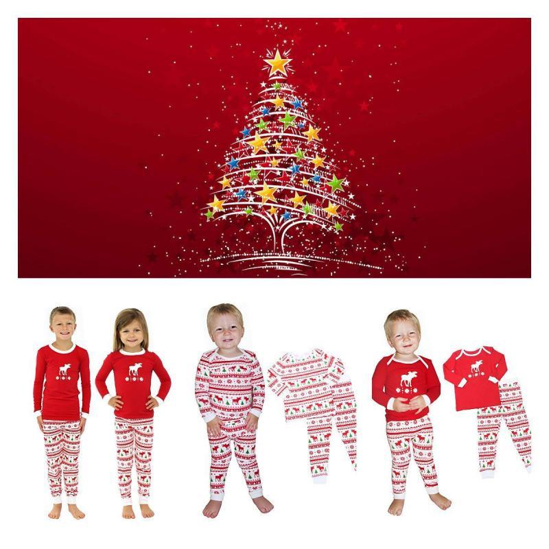 European And American Printed Christmas Home Clothing Suit For Parents And Children
