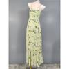 Export Summer New Suspender Exquisite Print Ruffles V Neck Holiday Lady Beautiful Fashion Special Dress