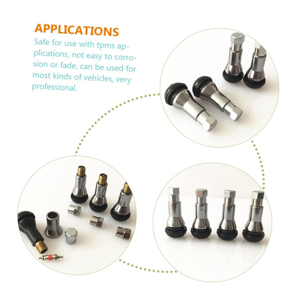 HAWILLOSCH 4Pcs Tr413ac Decorative Tire Valve Stem Cap Kit Car Kit Tire Stem Cover