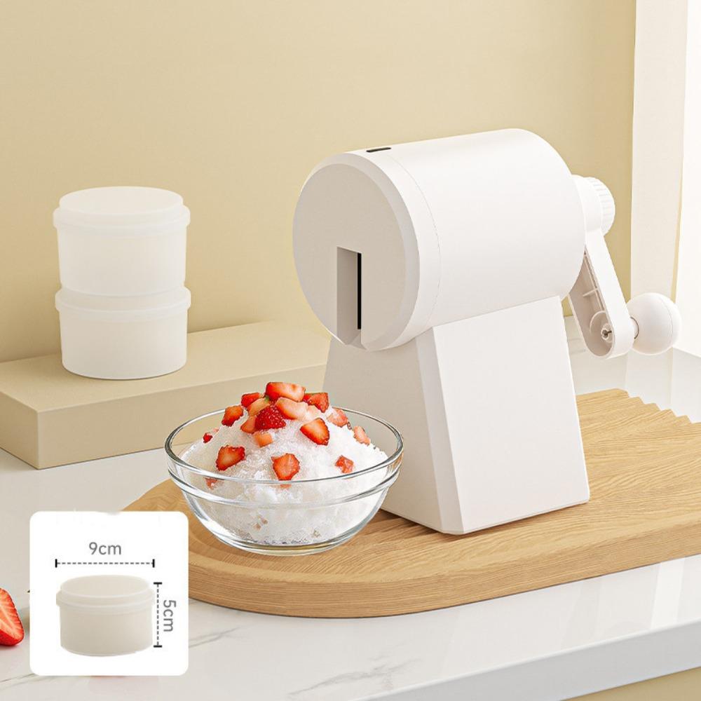 Portable Hand-Cranked Shaved Ice Machine Labor Saving with Ice Box Ice Crusher Plastic Manual Ice Maker Summer Treats