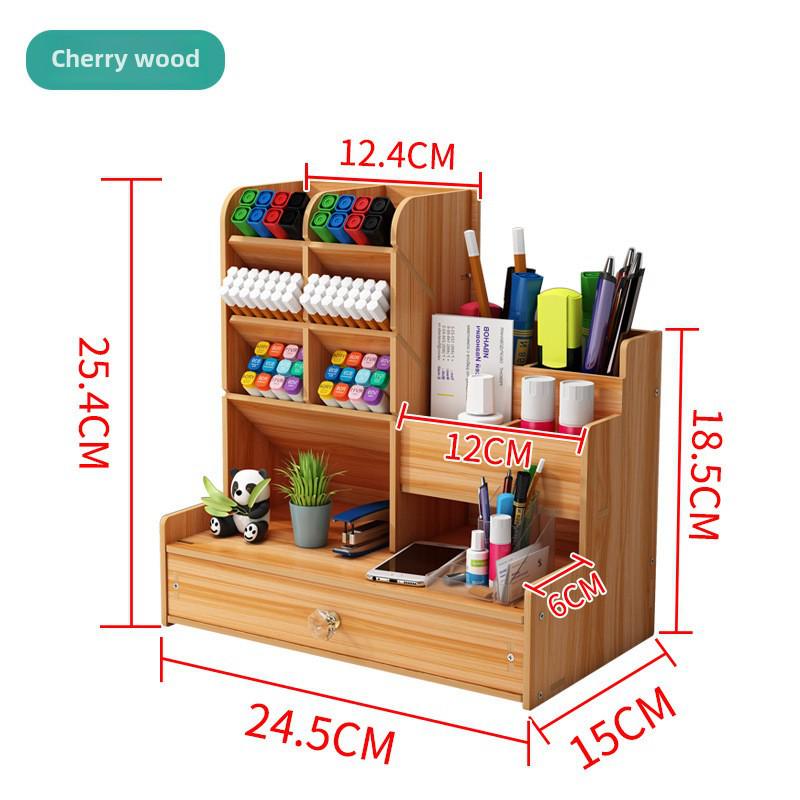 Nordischer Kreativer Holz-Stifthalter: Desktop-Organizer mit großer Kapazität und mehreren Fächern