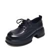 British Style Platform Lace-up Small Leather Shoes Soft Sole Comfortable Commuting Single Shoes Women's Shoes 2025 Spring and Autumn New Loafers