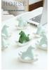 Modern Minimalist Ceramic Rocking Horse Ornament - Cute Green & Pink Tea Pet Decor for Home