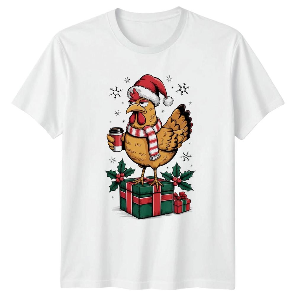 Christmas Chicken Coffee Holiday Unisexs TShirt Unisexs Graphic Tee S
