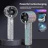 199 Speeds Strong Wind Outdoor Portable Handheld Fan Covered With Diamonds Type-C Rechargeable Outdoor Ice Cooling Fans