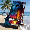 Custom Name Personalized Avatar Print Beach Towel, for Trip Camping Beach Party Home Decor, Birthday Gift for Family & Friends