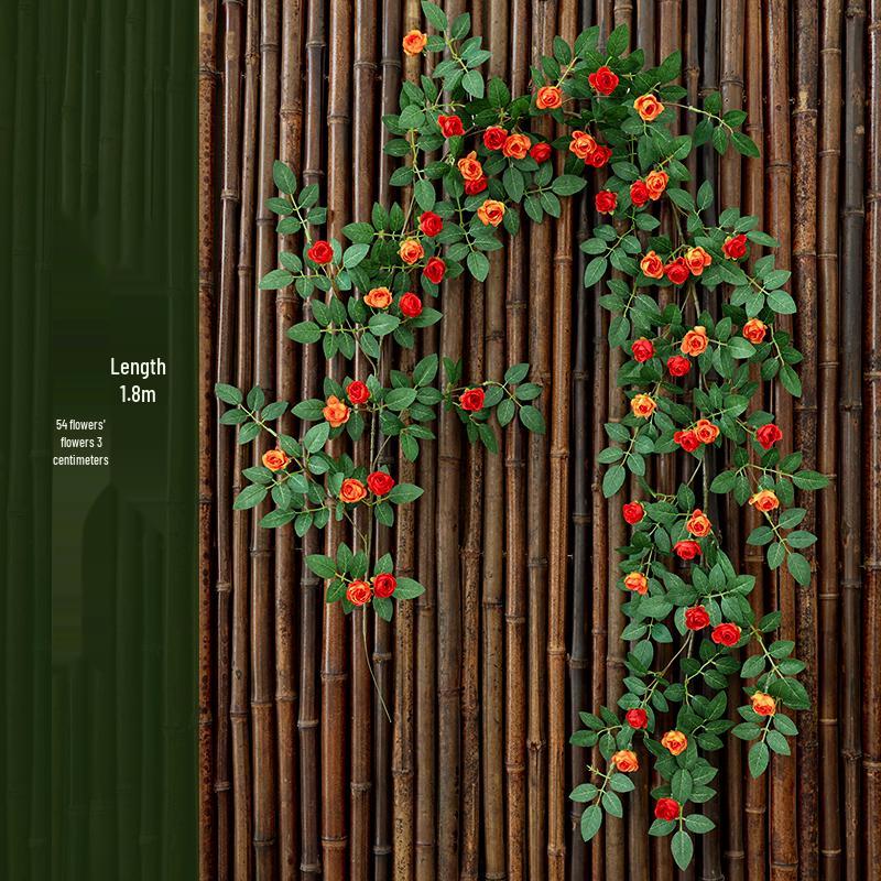 Rose Vine Faux Flower Garland for Air Conditioner, Ceiling, and Wall Decoration