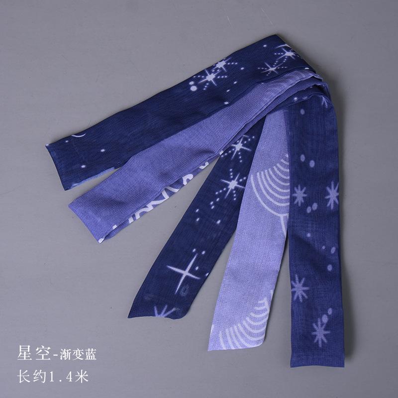Chinese Style Headband Antique Hanfu Costume Headdress Chiffon Printing Traditional Hair Band Headwear for Women Ribbon HairRope