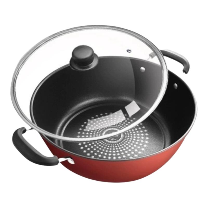 Non Stick Soup Stew Broth Pot Diamond Frying Pan Skillet Cast Iron Pot  Gas Induction Cooker