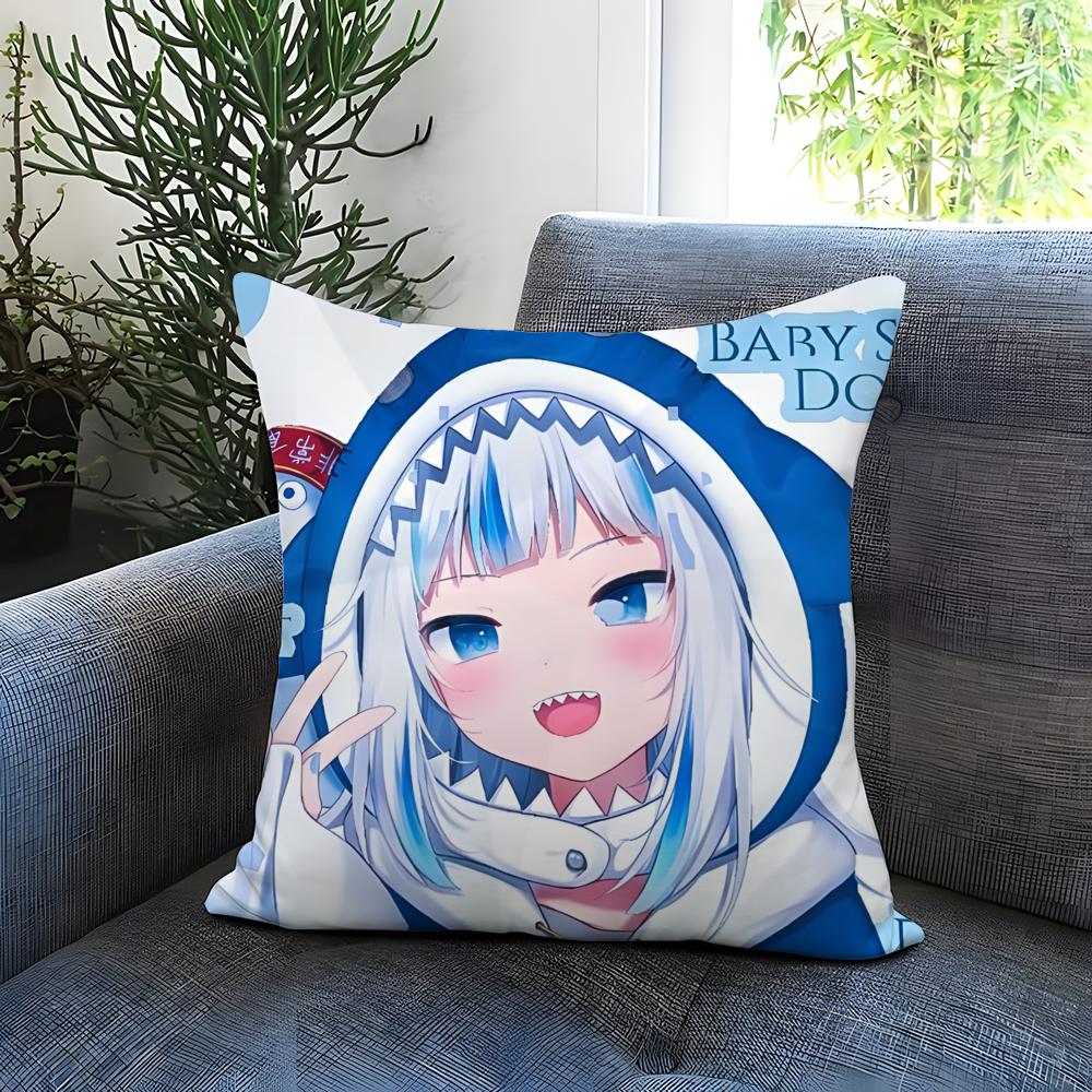 Gawr Gura H-Hololive EN Kissenbezug Bequem Wendbar Kissenbezug Ideal für Auto Sofa Schlafzimmer & Mehr