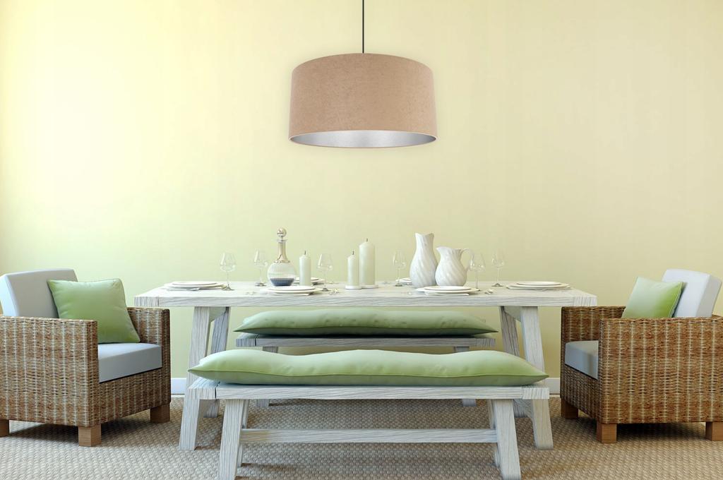 Hanging Lamp, Ceiling Chandelier, Chrome, Velvet Lampshade