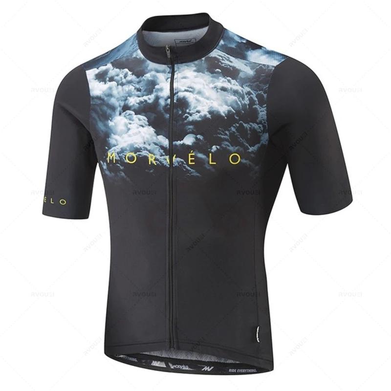 Morvelo-Atmungsaktiver Fahrradbekleidungsanzug für Herren, Kurzarm, Pro Fahrradteam, 2026 Sommer atmungsaktives Radsportanzug-Set